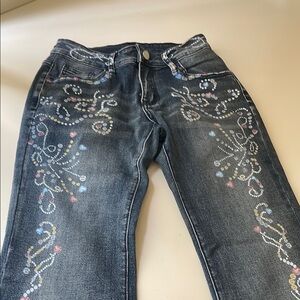 Y2k printed mid rise Jeans new without tag